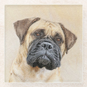 Bullmastiff-schildering - Kute Original Dog Art Glazen Onderzetter