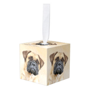 Bullmastiff-schildering - Kute Original Dog Art Kubus Ornament