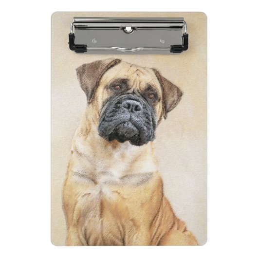 Bullmastiff-schildering - Kute Original Dog Art Mini Klembord (Voorkant)