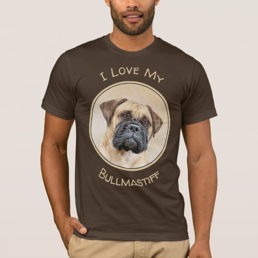 Bullmastiff-schildering - Kute Original Dog Art T-shirt (Voorkant)