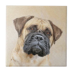 Bullmastiff-schildering - Kute Original Dog Art Tegeltje