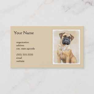 Bullmastiff-schildering - Kute Original Dog Art Visitekaartje
