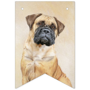 Bullmastiff-schildering - Kute Original Dog Art Vlaggetjes