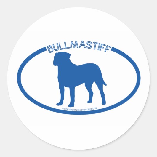 Bullmastiff Silhouette Sticker (Voorkant)