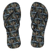 Bullmastiff Snowy Sleigh Kerstdecoratie Teenslippers (Voetbed)