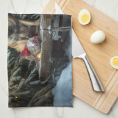 Bullmastiff Snowy Sleigh Kerstdecoratie Theedoek (Quarter Fold)