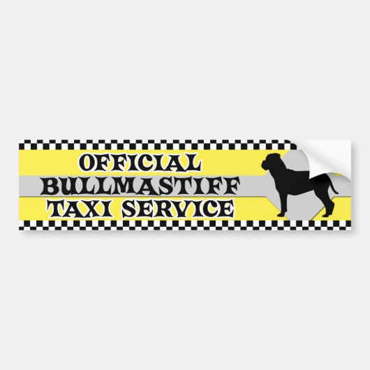 Bullmastiff Taxi Service Bumpersticker (Voorkant)