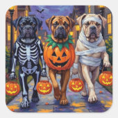 Bullmastiff Trick-or-Treating Halloween kostuums Vierkante Sticker (Voorkant)