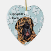 Bullmastiff's Rock! - Brindle Face Keramisch Ornament (Rechts)