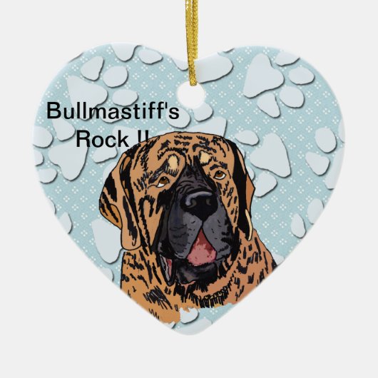 Bullmastiff's Rock! - Brindle Face Keramisch Ornament (Voorkant)