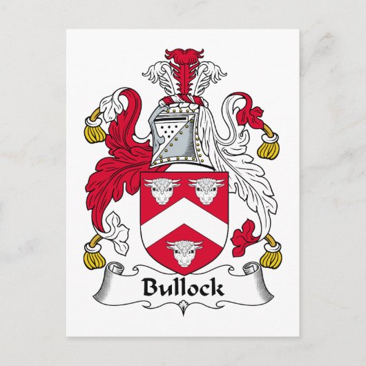 Bullock Family Crest Briefkaart (Voorkant)