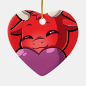 Bullpew-Chat Liefde Keramisch Ornament (Achterkant)