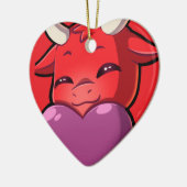 Bullpew-Chat Liefde Keramisch Ornament (Links)