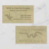Bullrider Calling Card Visitekaartje (Voorkant / Achterkant)