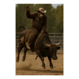 Bullriding Bigfoot Poster Perfect Poster