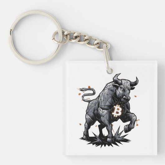 Bullrun crypto bull bitcoin - Bewerk de Qr-code Sleutelhanger (Voorkant)