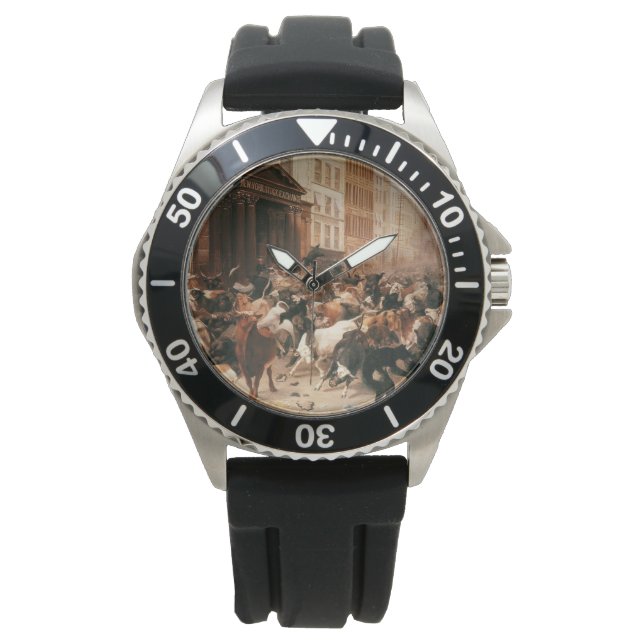 Bulls en Beren op de beurs (W.H. Beard) Horloge (Voorkant)