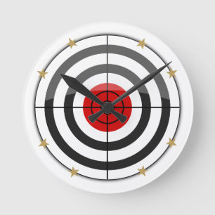 Bulls Eye Gold Star Ronde Klok