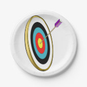 Bullseye boogschieten doel met pijl raken centrum papieren bordje (Voorkant)