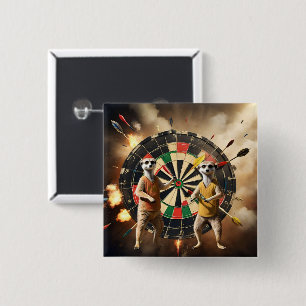 Bullseye Burrow: Meerkat Dart League, Vierkante Button 5,1 Cm