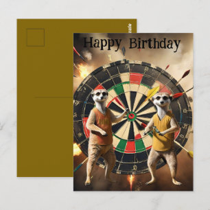Bullseye Burrow: Meerkat Dart Spelers, Verjaardag Briefkaart
