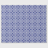 Bullseye-Gift Wrap-Blue-White Cadeaupapier (Vlak)