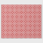 Bullseye-Gift Wrap-rood-wit Cadeaupapier (Vlak)