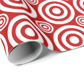 Bullseye-Gift Wrap-rood-wit Cadeaupapier (Rol Hoek)