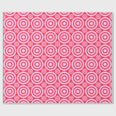 Bullseye-Gift Wrap-Roze-Wit Cadeaupapier (Vlak)
