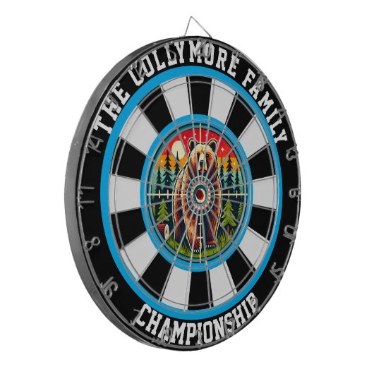 Bullseye Grizzly in het bos Dartbord (Voorkant Links)