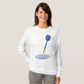 Bullseye Hit Blue Dart on Target T-shirt (Voorkant volledig)