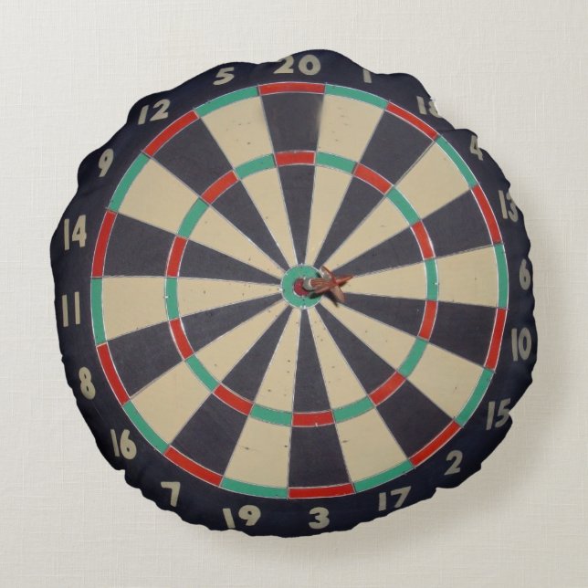 Bullseye in het dartboard, rond kussen (Achterkant)