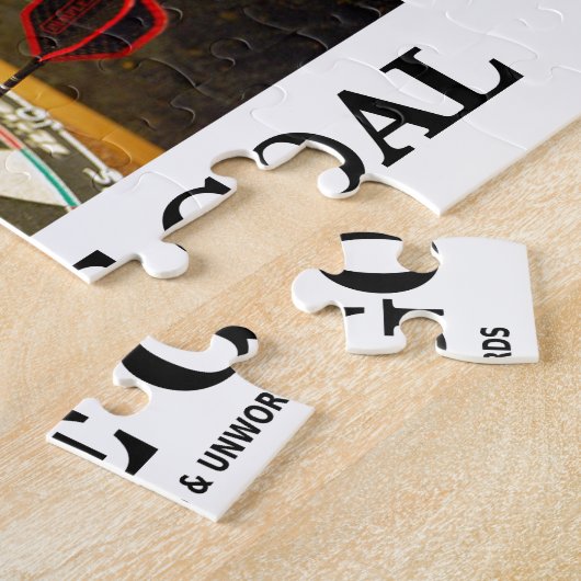 Bullseye is het doel (drie kunstwerken op het dart legpuzzel (Zijkant)