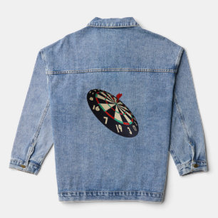 Bullseye op het dartboard, dames denim jas jacket