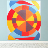 Bullseye Orange Abstract Art Print (Insitu (Houten vloer))