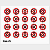 BullsEYE Rood Zwart Wit Ronde Sticker (Vel)