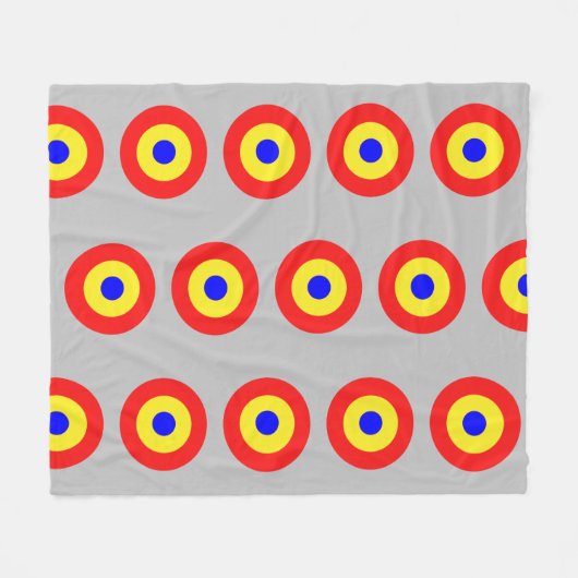 Bullseye Target Pattern op Grey Fleece Deken (Voorkant (Horizontaal))