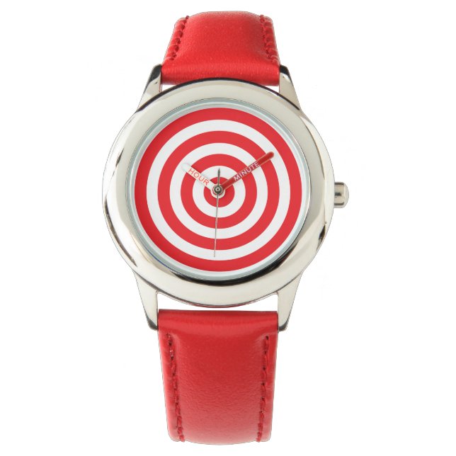 Bullseye Target Red en White Watch Horloge (Voorkant)