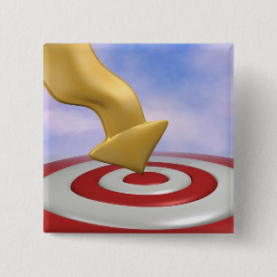 Bullseye. Vierkante Button 5,1 Cm