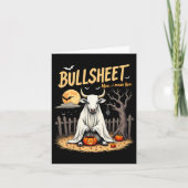 Bullsheet Koe Ghost Halloween Pun Met Jack O' Lan Kaart (Voorkant)