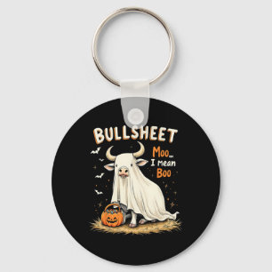 Bullsheet Koe Ghost Pun Funny Halloween Trick or T Sleutelhanger