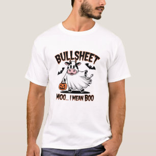 Bullsheet: Moo, I Mean Boo" Grappige Koe Halloween T-shirt