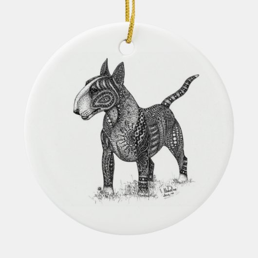Bullterrier Ceramic Ornament (Voorkant)