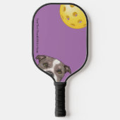 BullTerriers op een Paarse Pickleball Paddle (Voorkant)