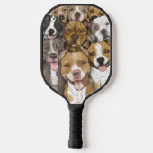 BullTerriers op een Paarse Pickleball Paddle (Achterkant)