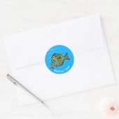 Bully fish klassieke ronde sticker (Envelop)