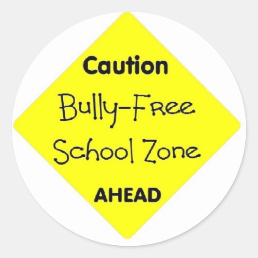 Bully - Free School Zone Ronde Sticker (Voorkant)