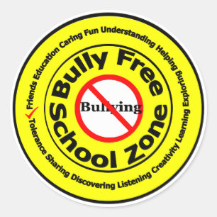 Bully Free School Zone Ronde Sticker