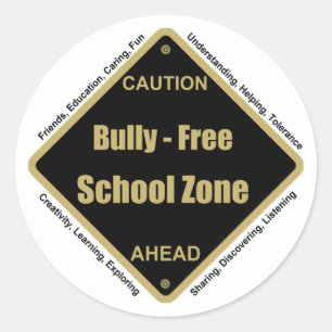 Bully - Free School Zone Ronde Sticker