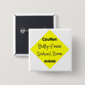 Bully - Free School Zone Vierkante Button 5,1 Cm (Voorkant /achterkant)